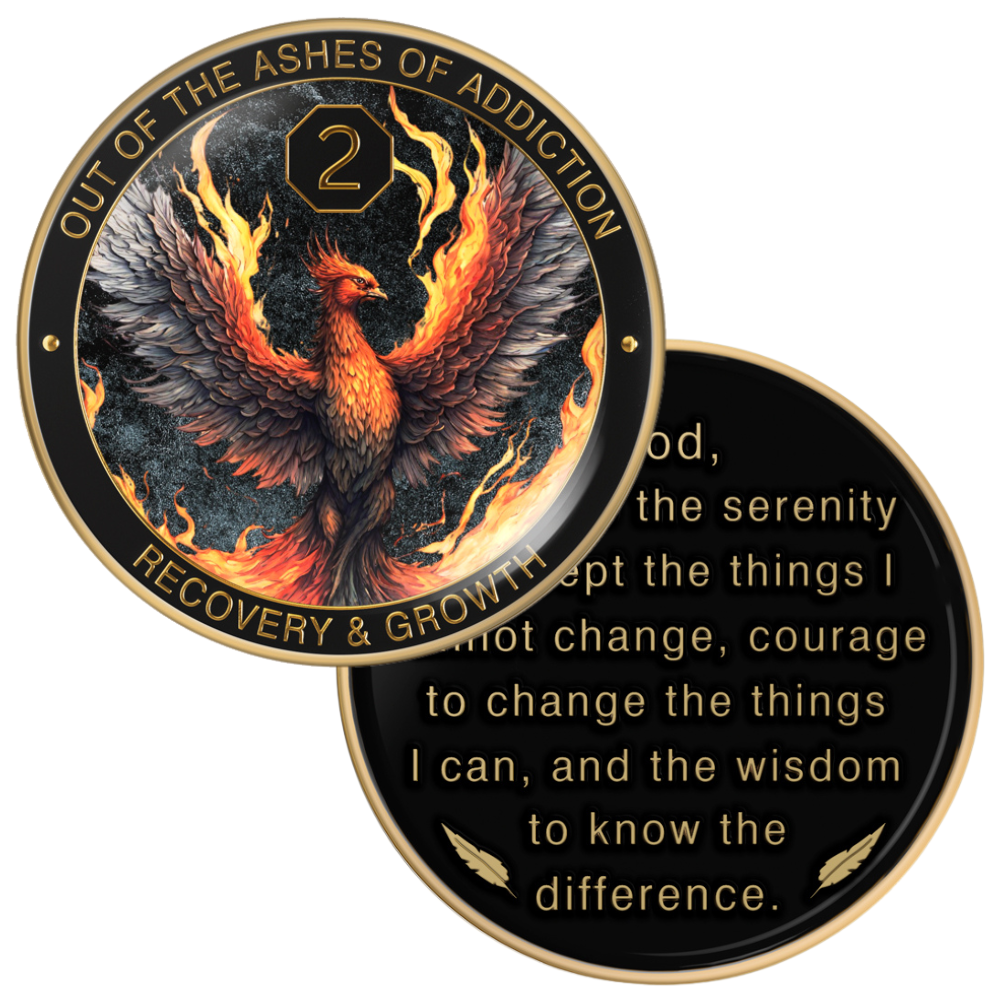 Phoenix Sobriety Affirmation Coin Gift Set