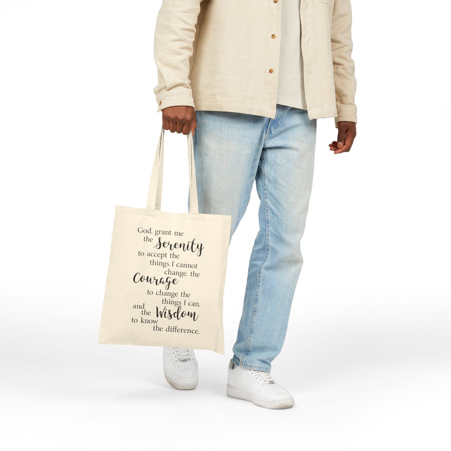 Serenity Prayer - Cotton Canvas Tote Bag