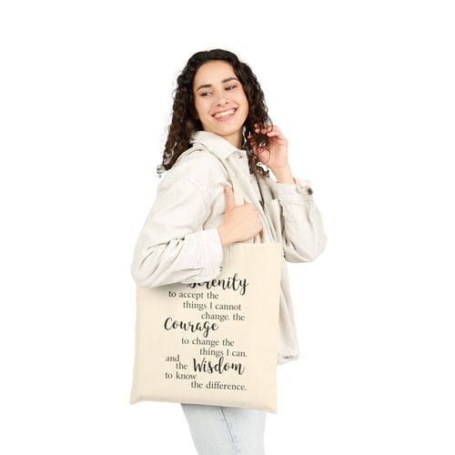 Serenity Prayer - Cotton Canvas Tote Bag