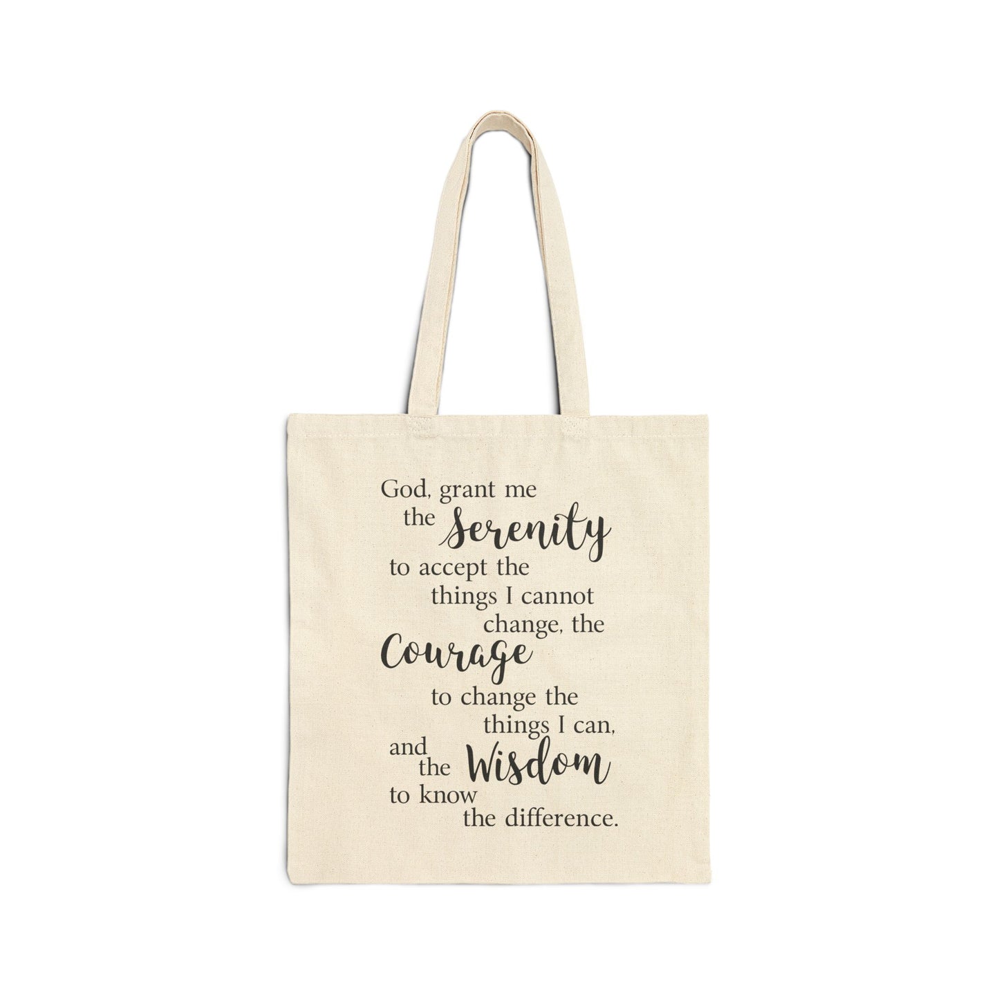 Serenity Prayer - Cotton Canvas Tote Bag