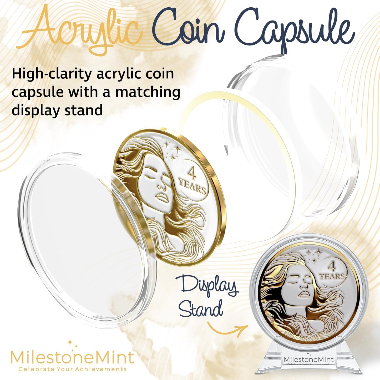 Woman's Serenity Token Sobriety Coin Gift Set - Gold