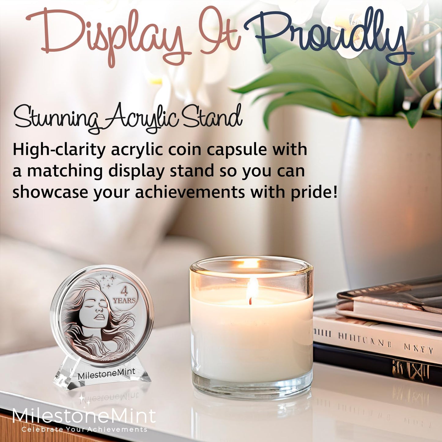 Woman's Serenity Token Sobriety Coin Gift Set Rose Gold