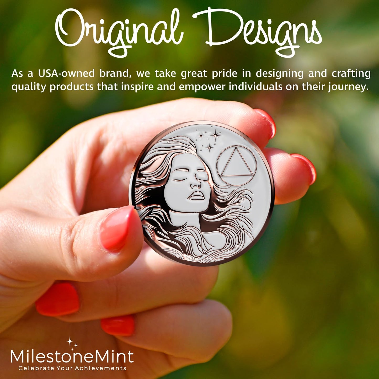 Woman's Serenity Token Sobriety Coin Gift Set Rose Gold