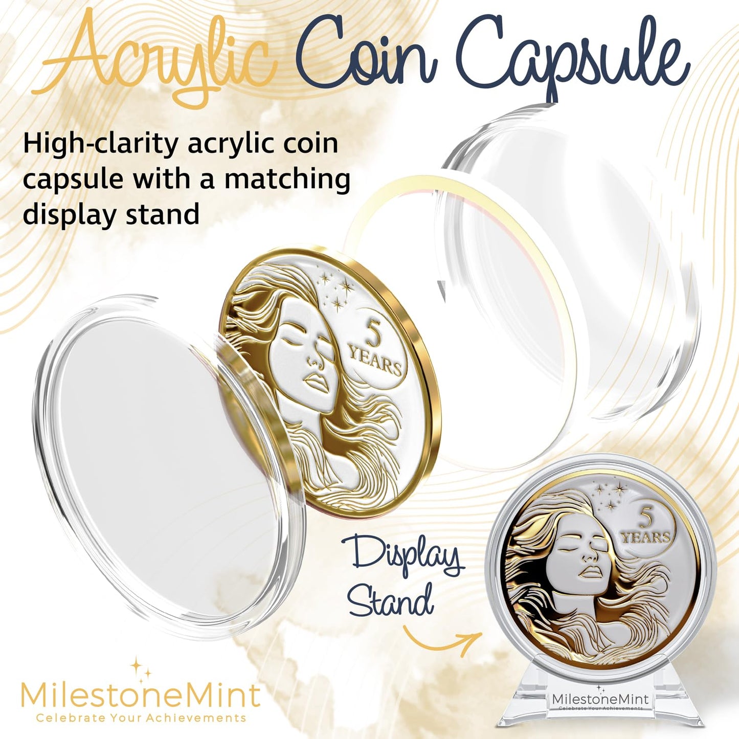 Woman's Serenity Token Sobriety Coin Gift Set - Gold