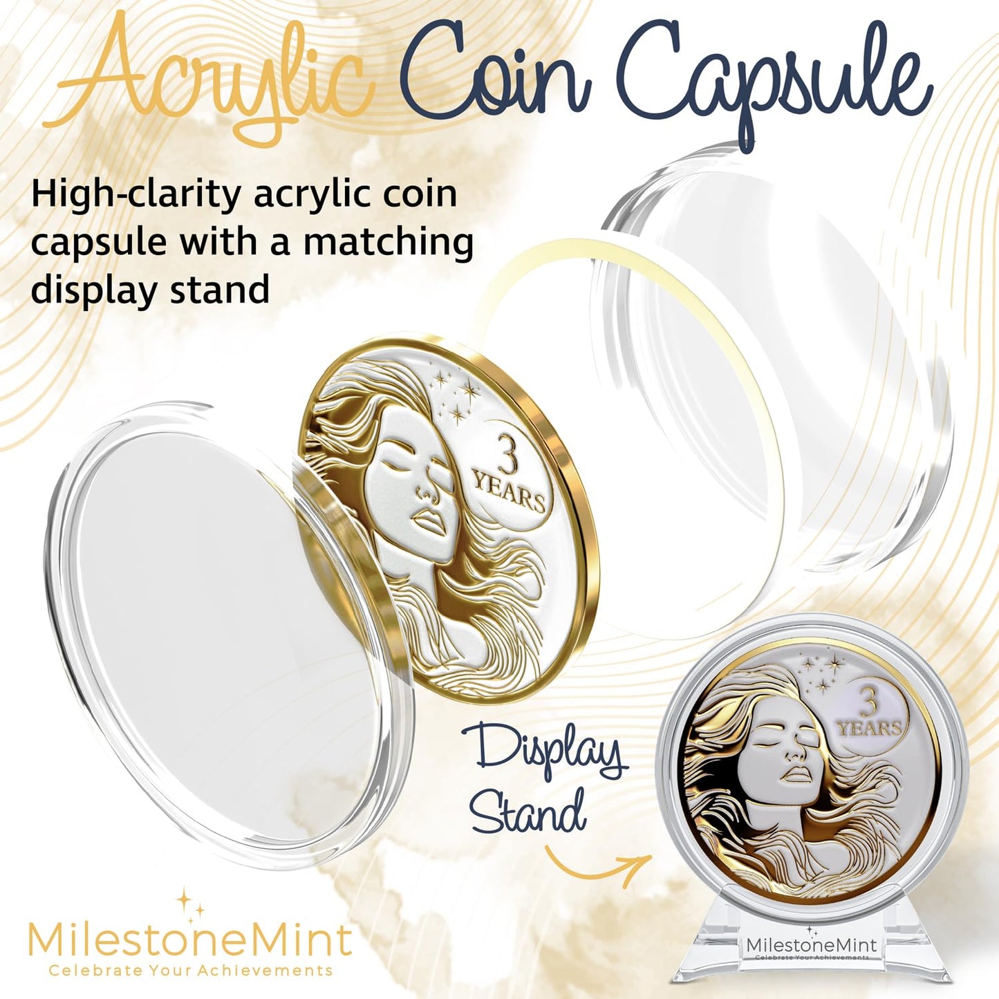 Woman's Serenity Token Sobriety Coin Gift Set - Gold