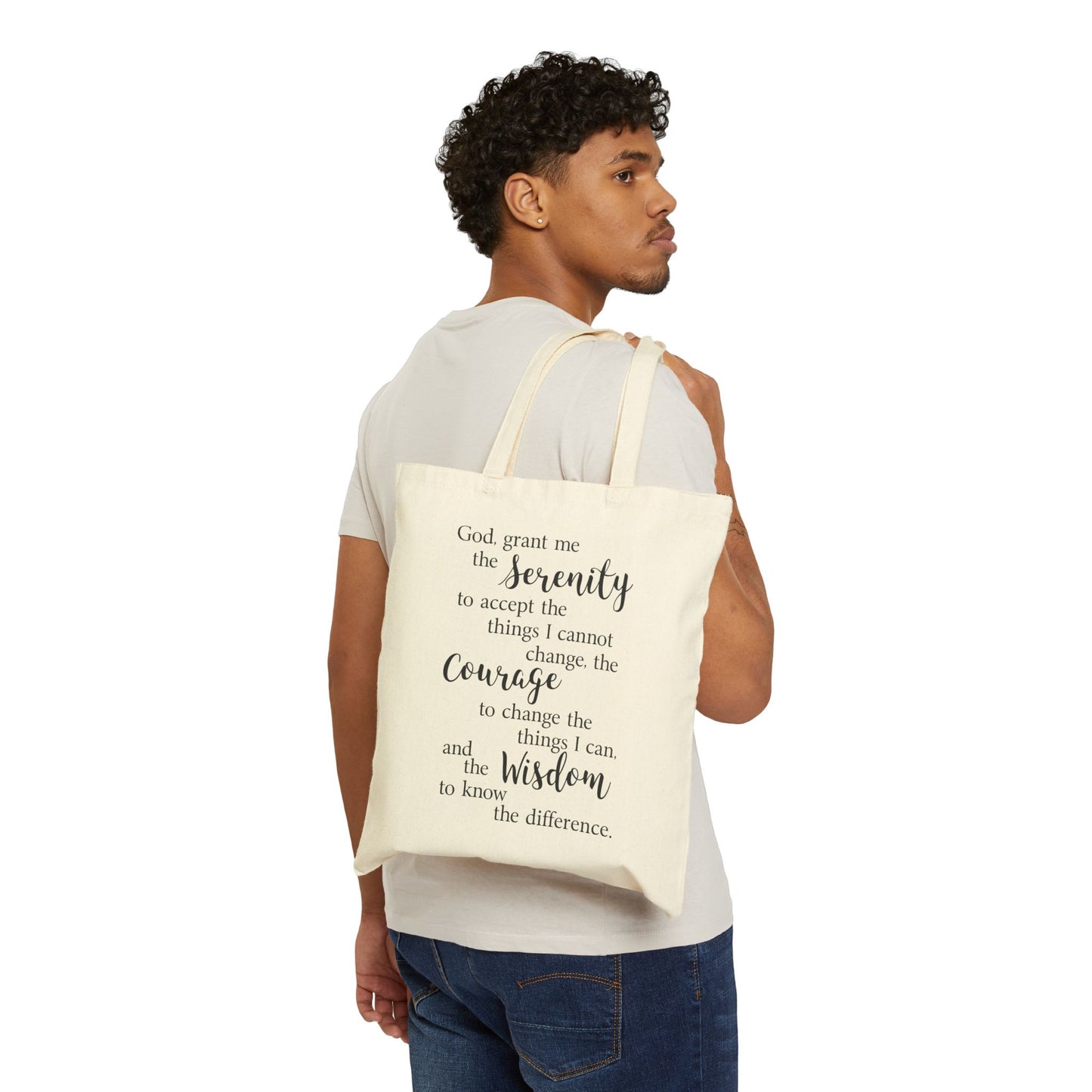 Serenity Prayer - Cotton Canvas Tote Bag