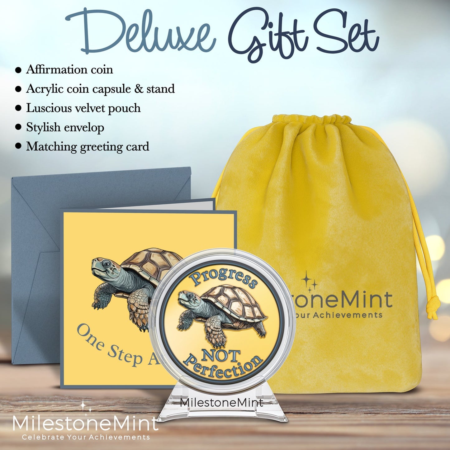 3D Turtle Design Affirmation Sobriety Coin