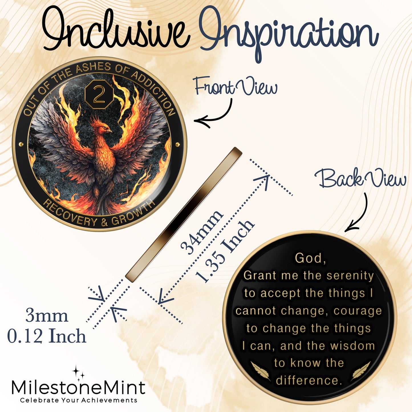 Phoenix Sobriety Affirmation Coin Gift Set