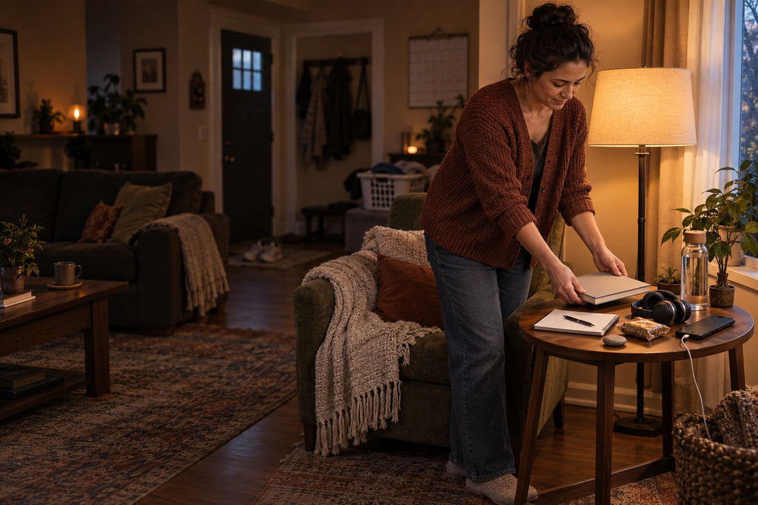 woman arranging her sober living routines