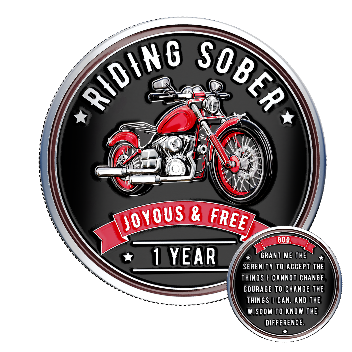 Riding Sober Recovery Affirmation Coin