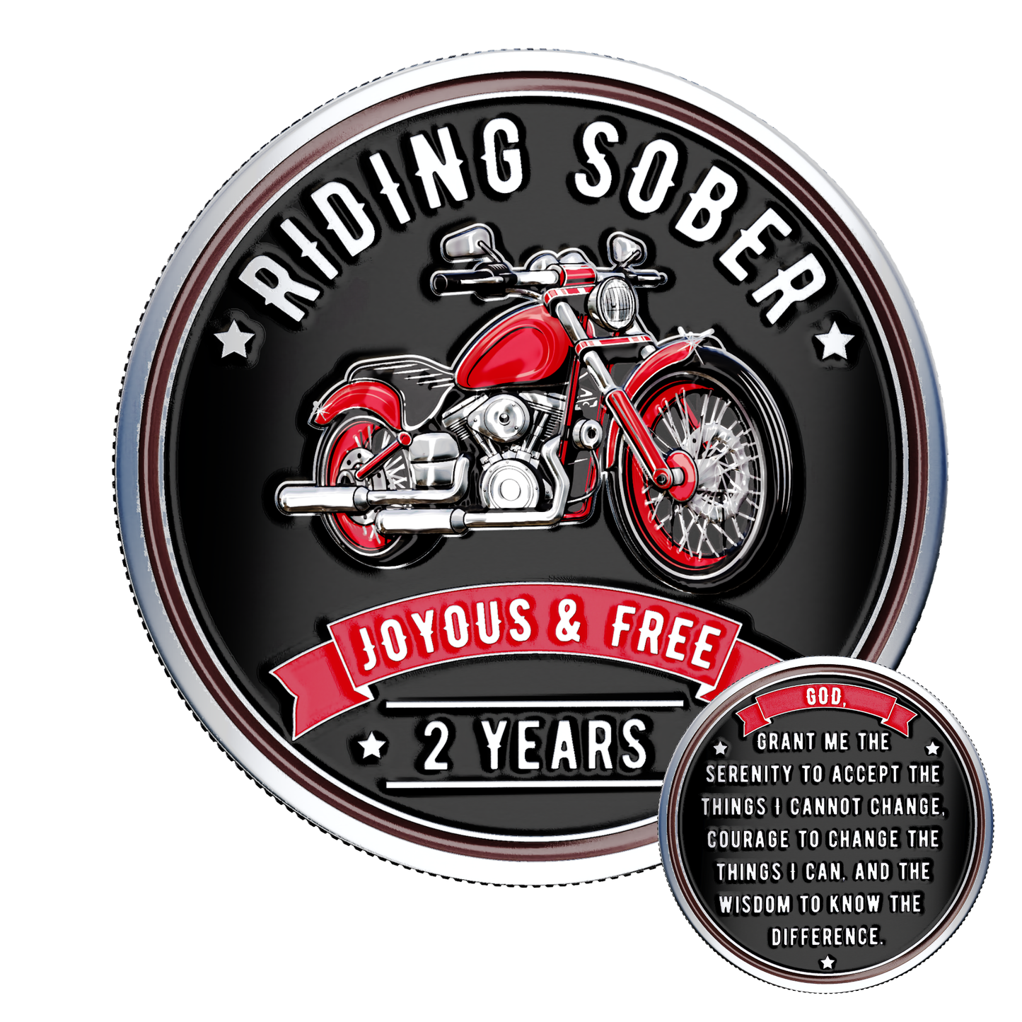Riding Sober Recovery Affirmation Coin