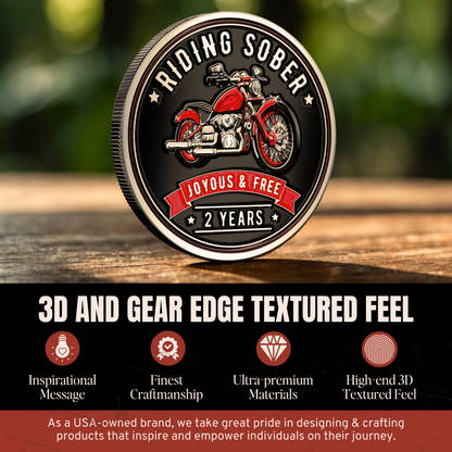 Riding Sober Recovery Affirmation Coin