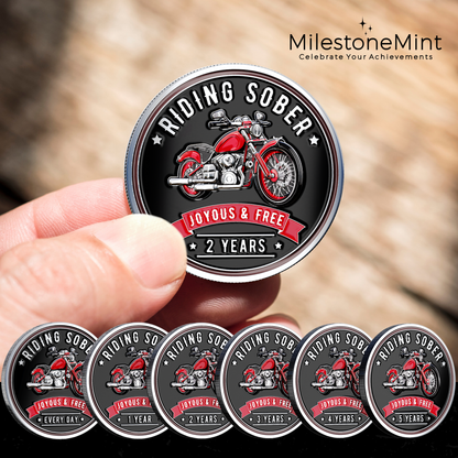 Riding Sober Recovery Affirmation Coin