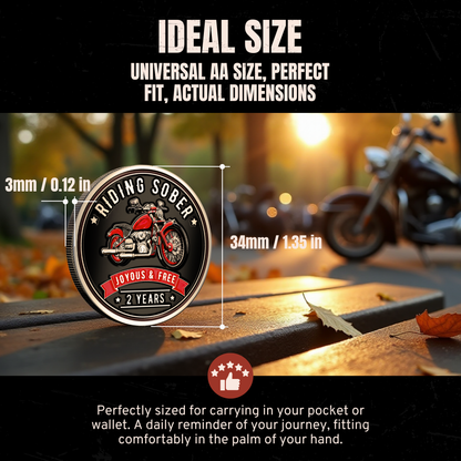 Riding Sober Recovery Affirmation Coin