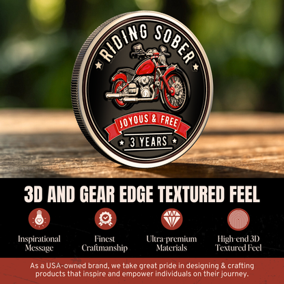 Riding Sober Recovery Affirmation Coin