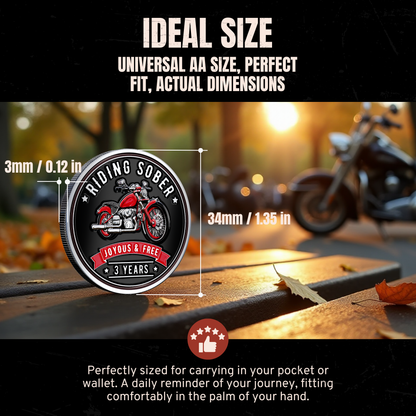 Riding Sober Recovery Affirmation Coin