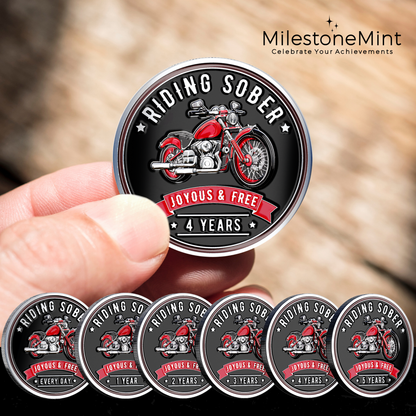 Riding Sober Recovery Affirmation Coin