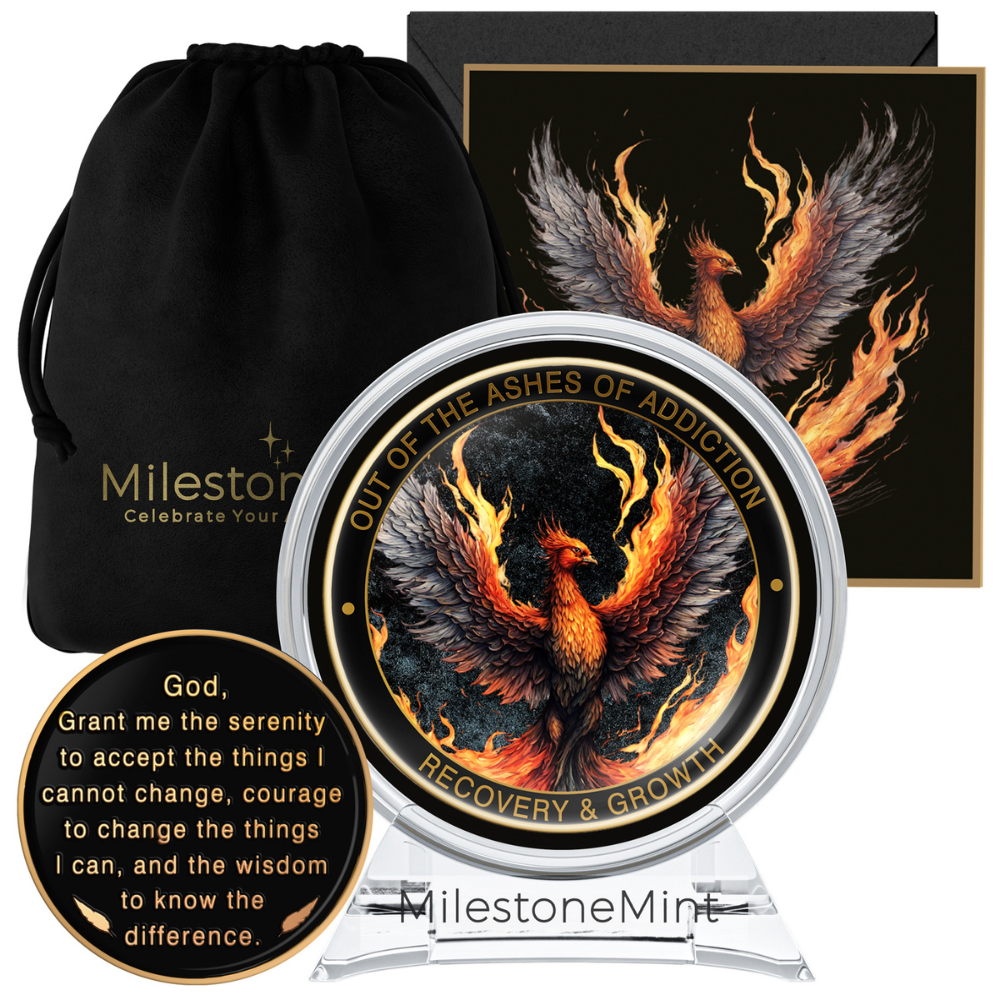 Phoenix Sobriety Affirmation Coin Gift Set