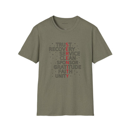 Unisex Softstyle T-Shirt - Trust, Recovery, Service, Unity