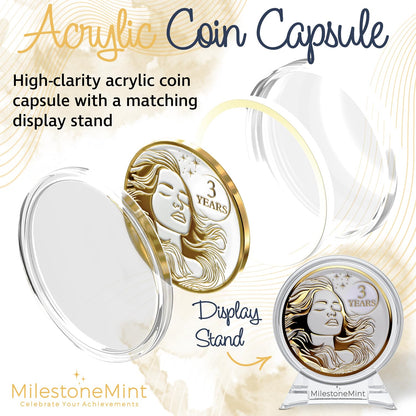 Woman's Serenity Token Sobriety Coin Gift Set - Gold