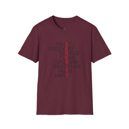 Unisex Softstyle T-Shirt - Trust, Recovery, Service, Unity