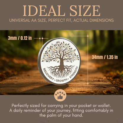 Tree of Life Affirmation Sobriety Coin Gift Set - Limited Edition