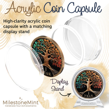 Tree of Life Affirmation Sobriety Coin Gift Set - Multicolor