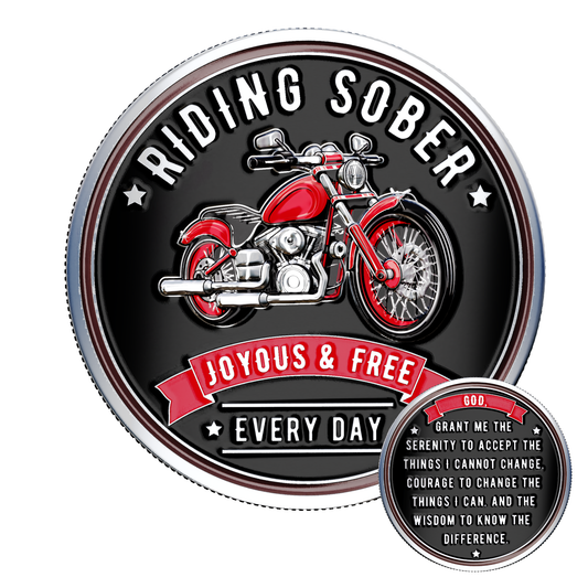 Riding Sober Recovery Affirmation Coin