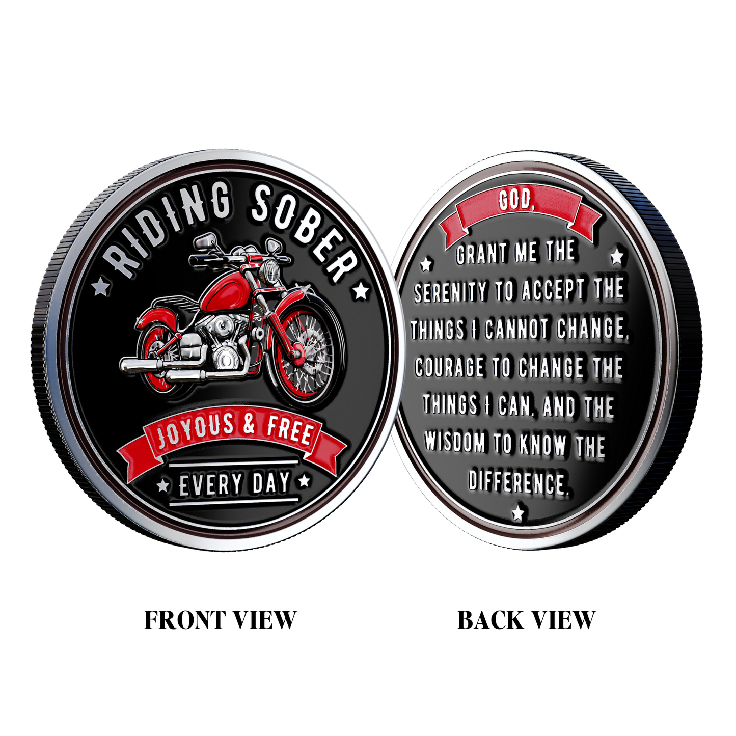 Riding Sober Recovery Affirmation Coin