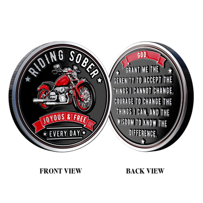 Riding Sober Recovery Affirmation Coin