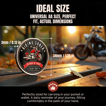 Riding Sober Recovery Affirmation Coin