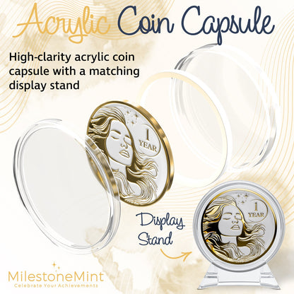 Woman's Serenity Token Sobriety Coin Gift Set - Gold