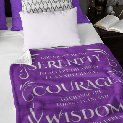 Serenity Prayer Throw 30x40 (Dark Colors) | Inspiring Sobriety