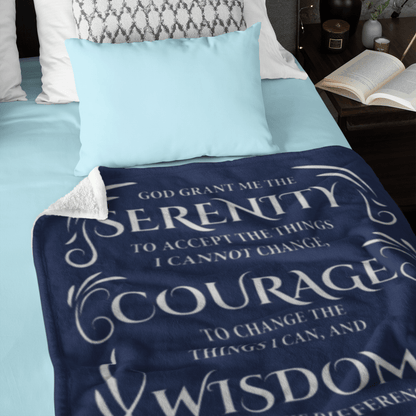 Serenity Prayer Throw 30x40 (Dark Colors) | Inspiring Sobriety